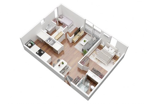 Floor plan for 2 beds, 2 baths, 900 sqft